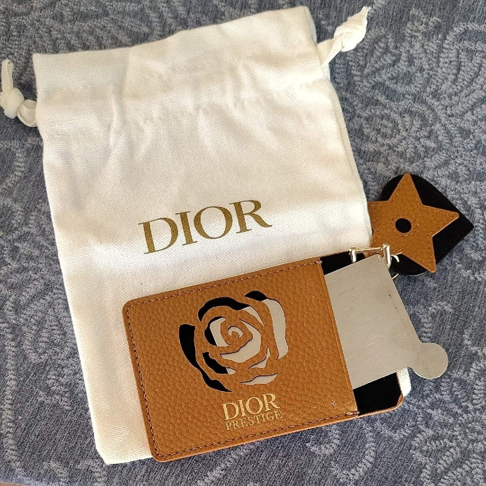 Dior Prestige Card Holder in Tan and Black